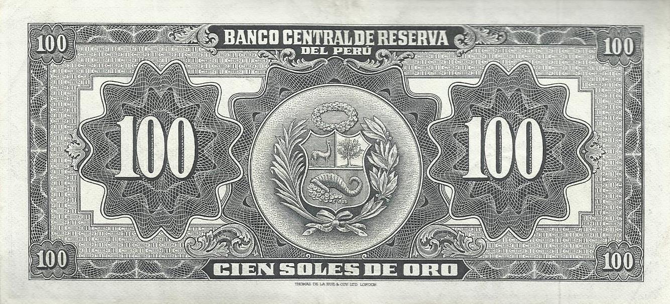 Peru - 100 Soles Ouro 1968 (# 86a)