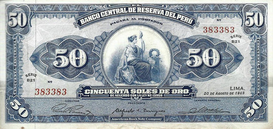 Peru - 50 Soles Ouro 1965 (# 89)