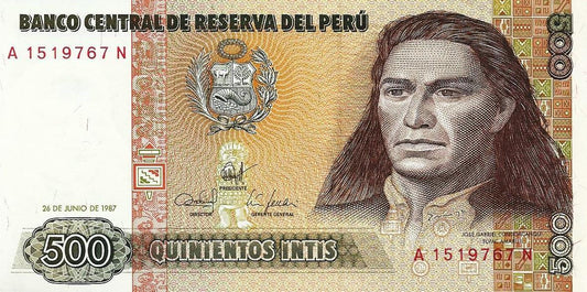 Peru - 500 Ìntis 1987 (# 134b)