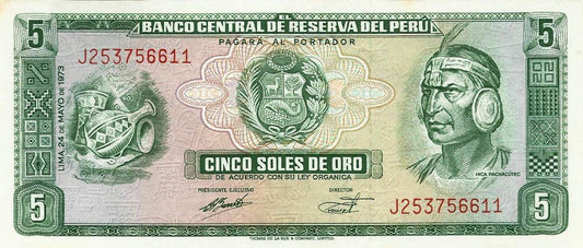 Peru - 5 Soles Ouro 1973 (# 99c)