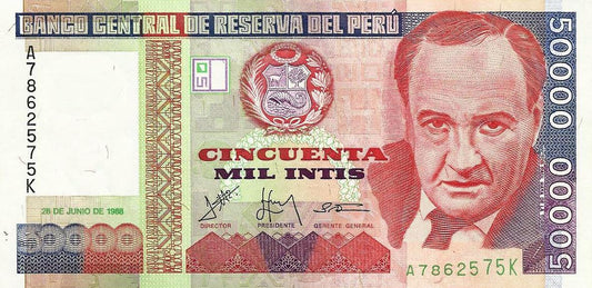 Peru - 50000 Ìntis 1988 (# 142)