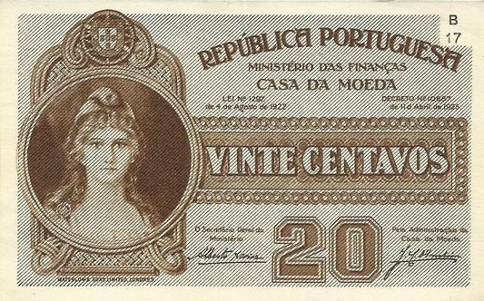 Portugal - 20 Centavos 1925 (# 102)