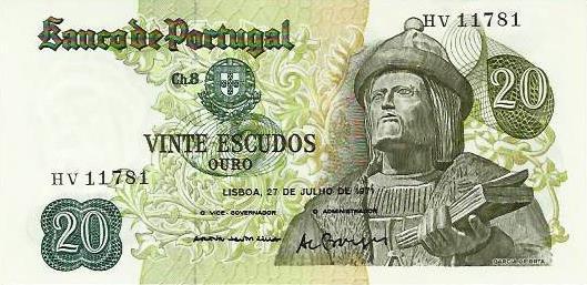 Portugal - 20$00 1971 (# 173)