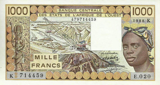Senegal - 1000 Francos 1988 (# 707Ka)