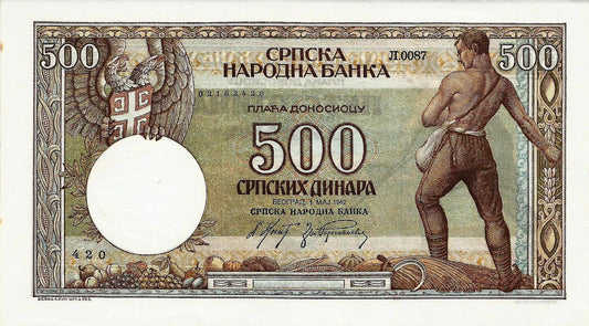 Serbia - 500 Dinara 1942 (# 31)