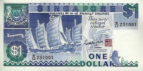 Singapura - 1 Dolar 1987 (# 18a)