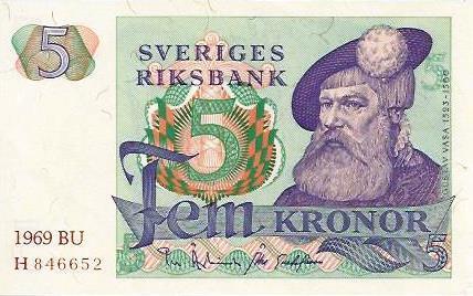 Suécia - 5 Kronor 1969 (# 51a)