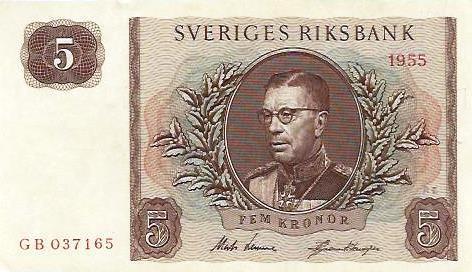 Suécia - 5 Kronor 1955 (# 42b)