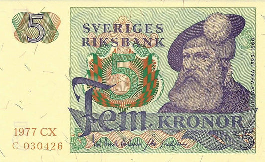 Suécia - 5 Kronor 1977 (# 51d)