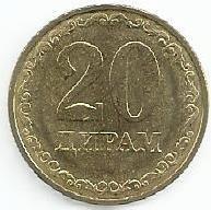 Tajiquistao - 20 Dirham 2019 (Km# ..)