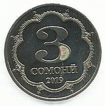 Tajiquistao - 3 Somoni 2019 (Km# ..)