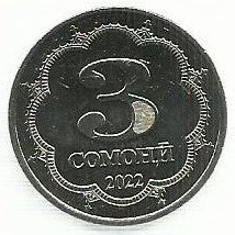 Tajiquistao - 3 Somoni 2022 (Km# ..)