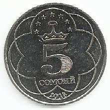 Tajiquistao - 5 Somoni 2018 (Km# 48)