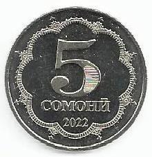 Tajiquistao - 5 Somoni 2022 (Km# ..)