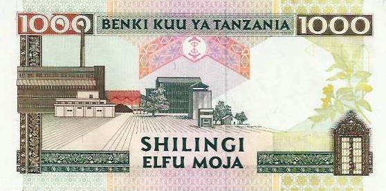 Tanzania - 1000 Shillingi 2000 (# 34a)