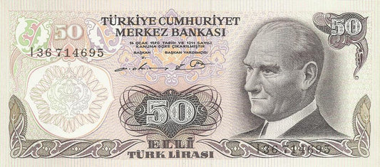 Turquia - 50 Liras 1970 (# 188)