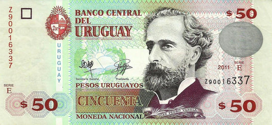 Uruguai - 50 Pesos  2011 (# 87b)(Substituição)