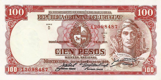 Uruguai - 100 Pesos 1939 (# 43)
