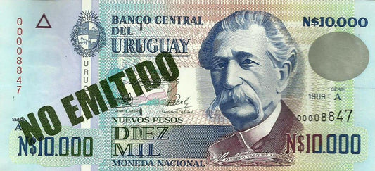 Uruguai - 10000 Pesos 1989 (# 68b)