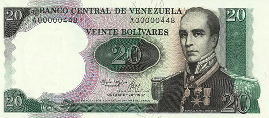 Venezuela - 20 Bolivares 1987 (# 71)
