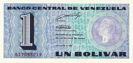 Venezuela - 1 Bolivar 1989 (# 68)