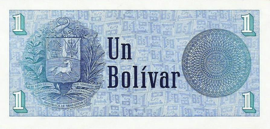 Venezuela - 1 Bolivar 1989 (# 68)