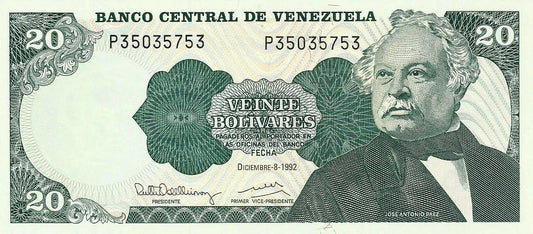 Venezuela - 20 Bolivares 1992 (# 63d)