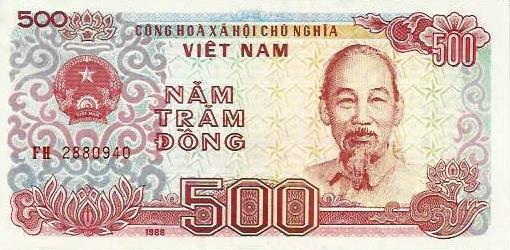 Vietname - 500 Dong 1988 (#101a)