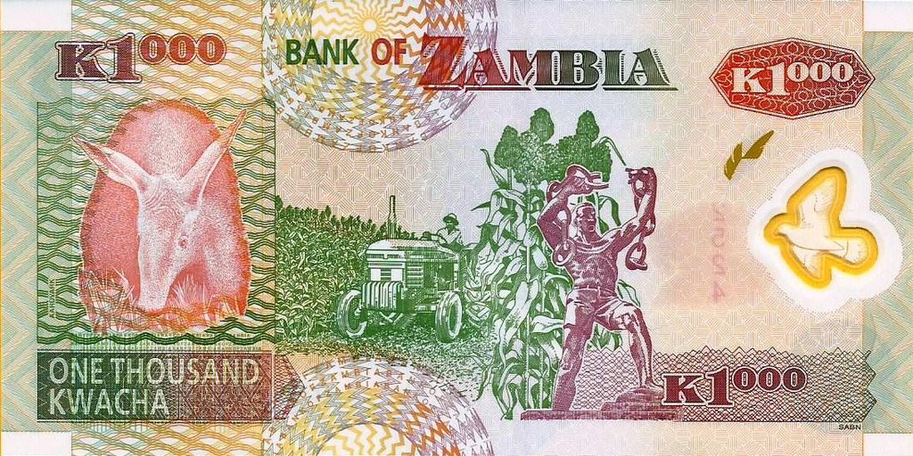 Zambia - 1000 Kwacha 2008 (# 44f)