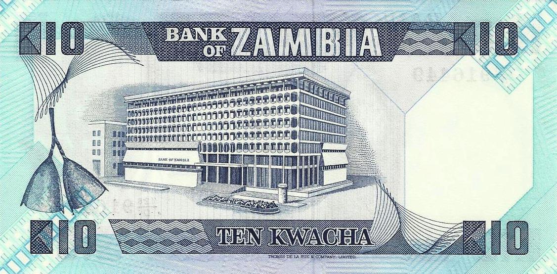 Zambia - 10 Kwacha 1980/88 (# 26e)