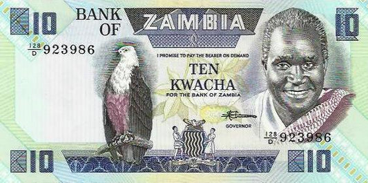 Zambia - 10 Kwacha 1980/88 (# 26e)