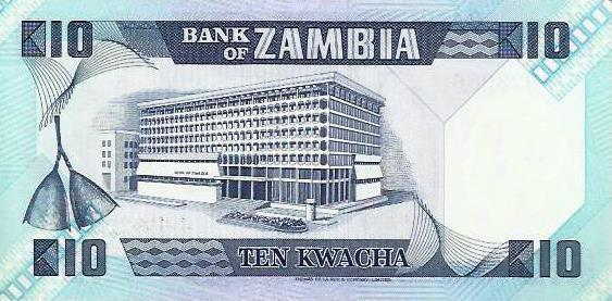 Zambia - 10 Kwacha 1980/88 (# 26e)