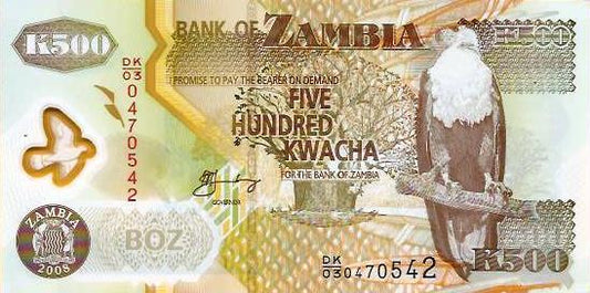Zambia - 500 Kwacha 2008 (# 43f)