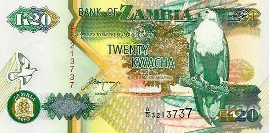 Zambia - 20 Kwacha 1992 (# 36a)