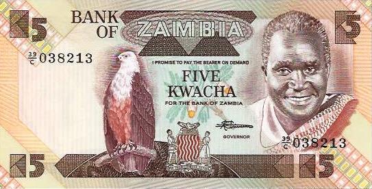 Zambia - 5 Kwacha 1980 (# 25d)