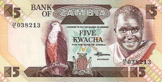 Zambia - 5 Kwacha 1980 (# 25d)