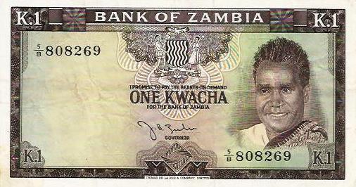 Zambia - 1 Kwacha 1968 (# 5a)