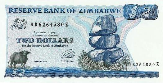 Zimbabwé - 2 Dolares 1994 (# 1c)