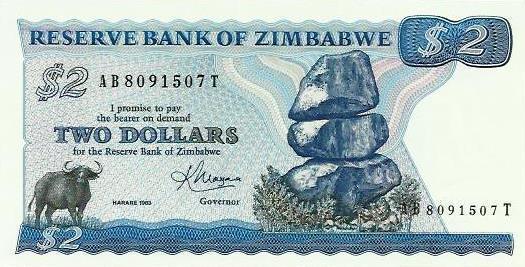 Zimbabwé - 2 Dolares 1983 (# 1b)