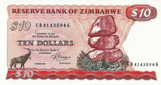 Zimbabwé - 10 Dolares 1983 (# 3d)